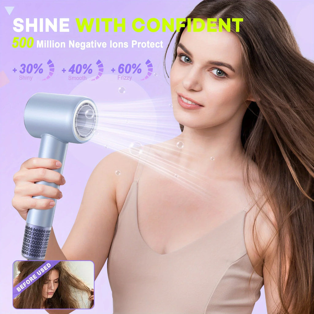 High speed ion hair dryer 1500W quick drying 110000RPM high speed brushless motor 500M negative ion hair dryer low noise